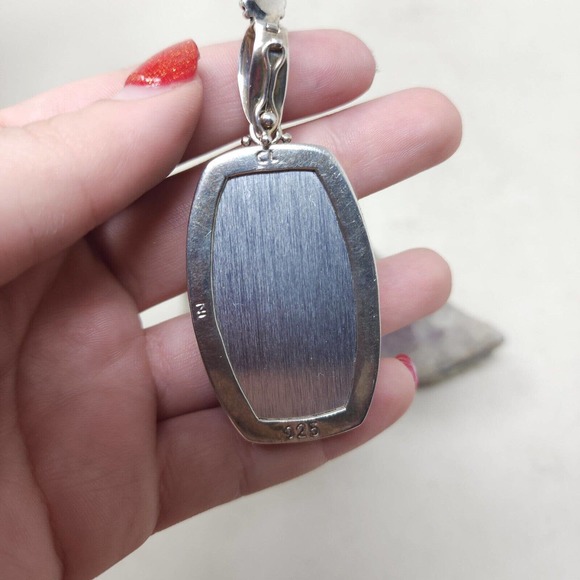 Colleen Lopez Womens Pendant 925 Sterling Silver Blue Mystic Druzy Quartz Stone - Picture 6 of 9